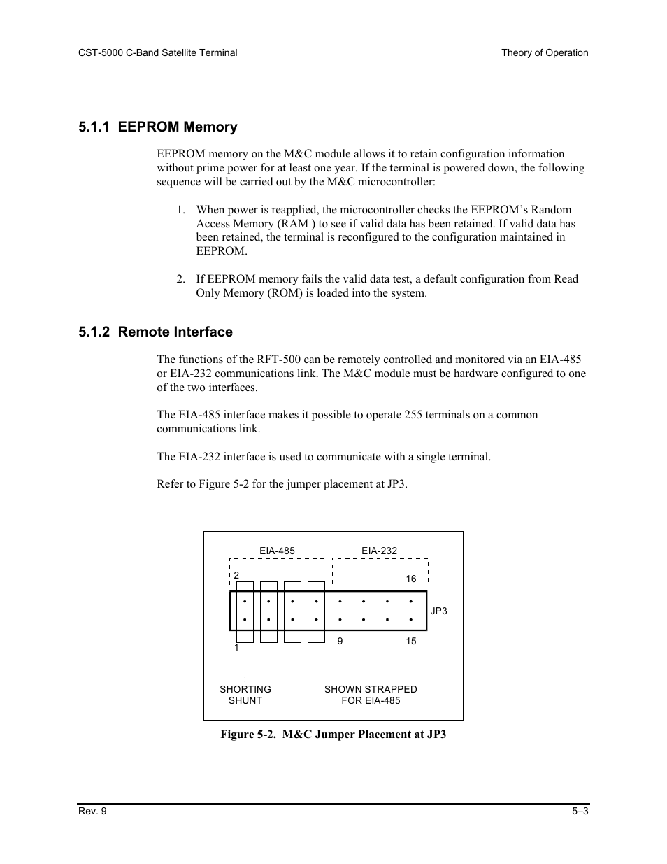 Eeprom memory, Remote interface, 2 remote interface | Comtech EF Data CST-5000 User Manual | Page 92 / 149