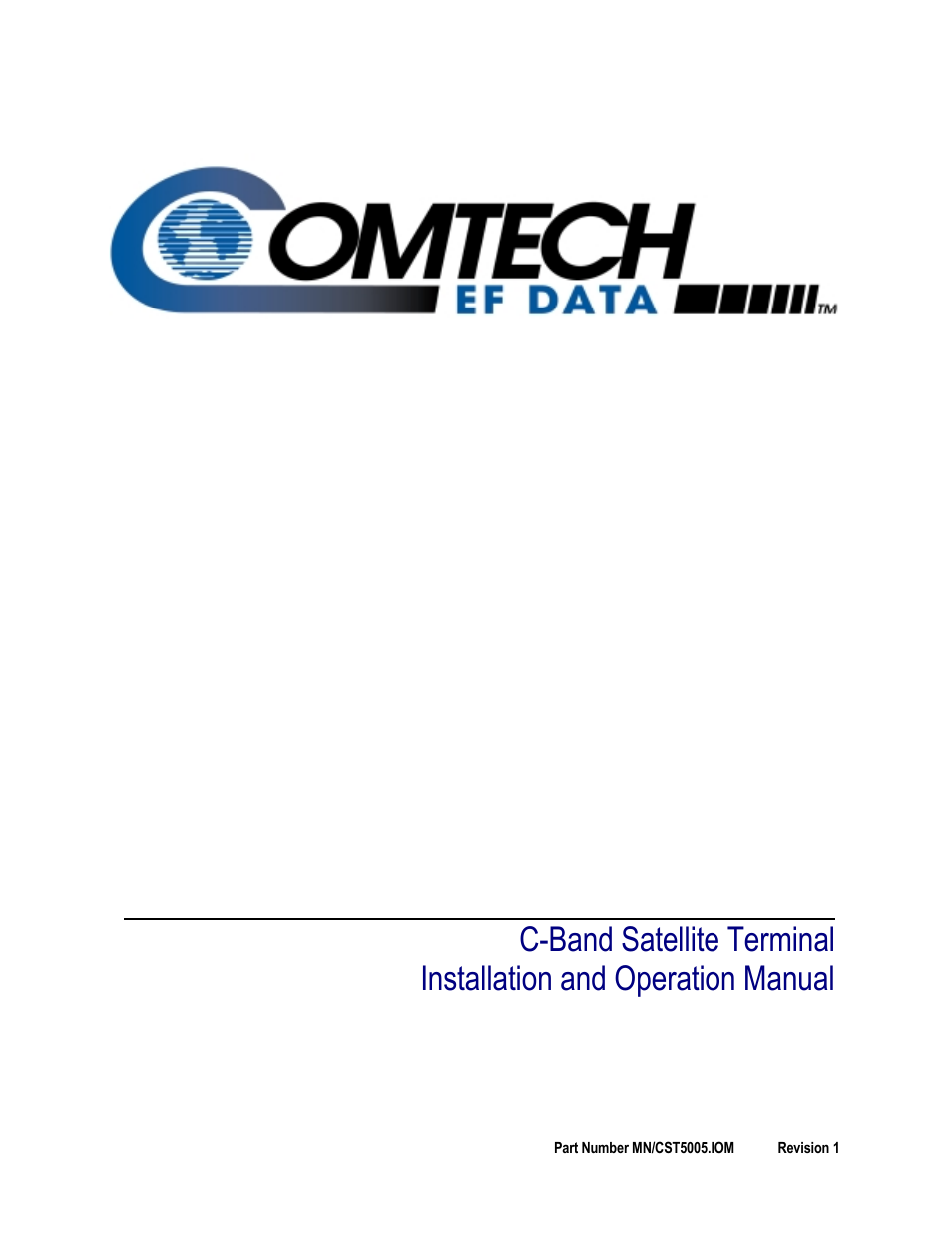 Comtech EF Data CST-5005 User Manual | 108 pages