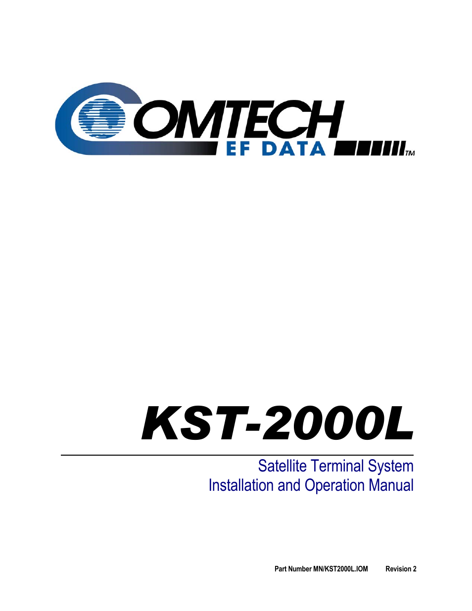 Comtech EF Data KST-2000L User Manual | 82 pages