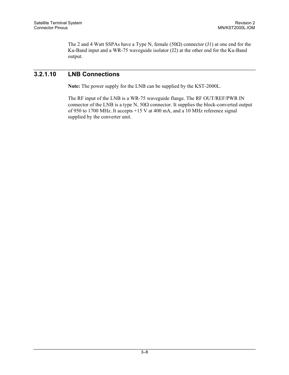 10 lnb connections | Comtech EF Data KST-2000L User Manual | Page 38 / 82