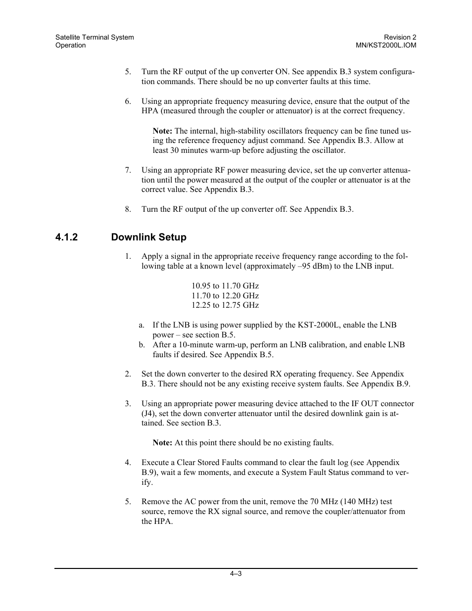 Downlink setup | Comtech EF Data KST-2000L User Manual | Page 41 / 82