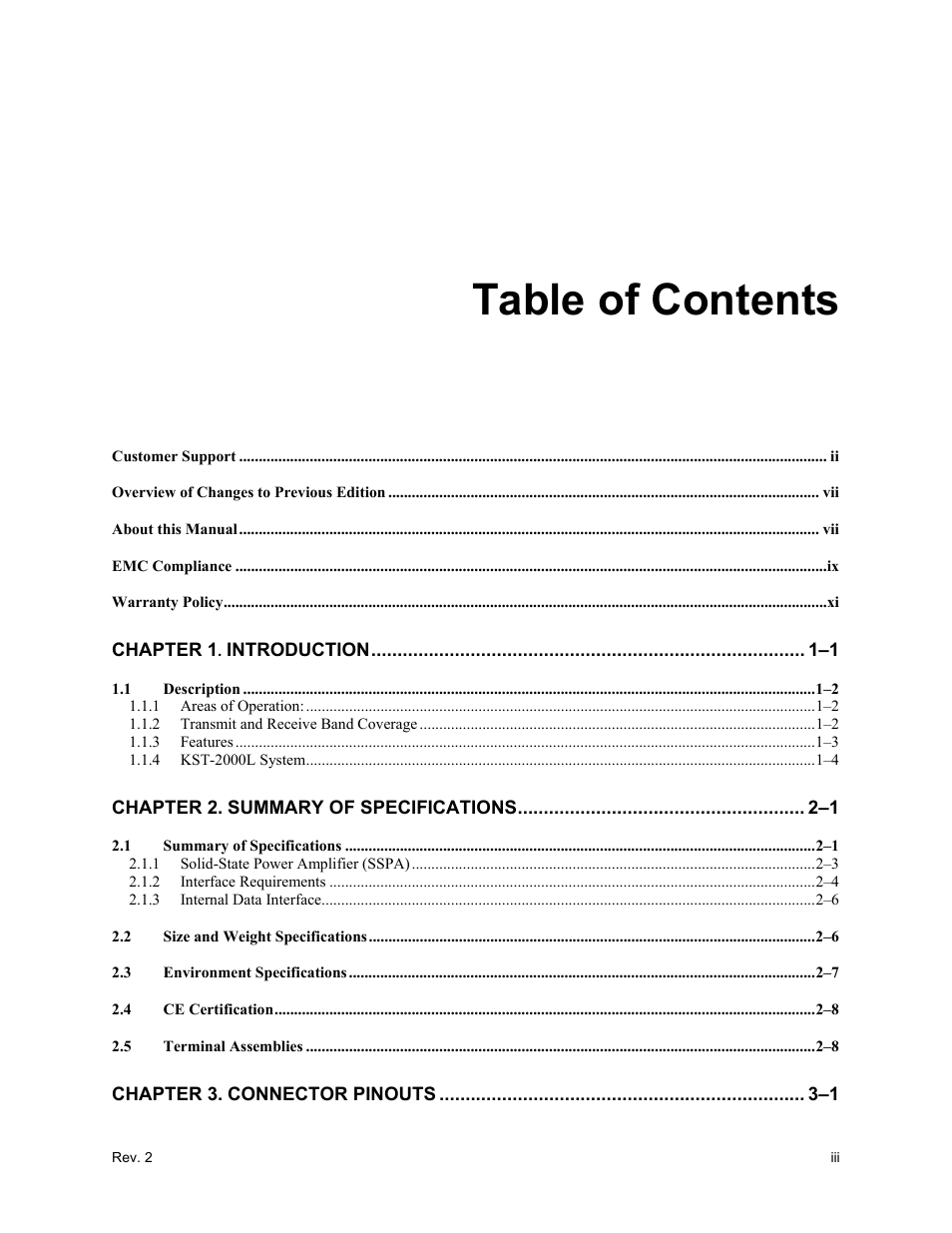Comtech EF Data KST-2000L User Manual | Page 5 / 82