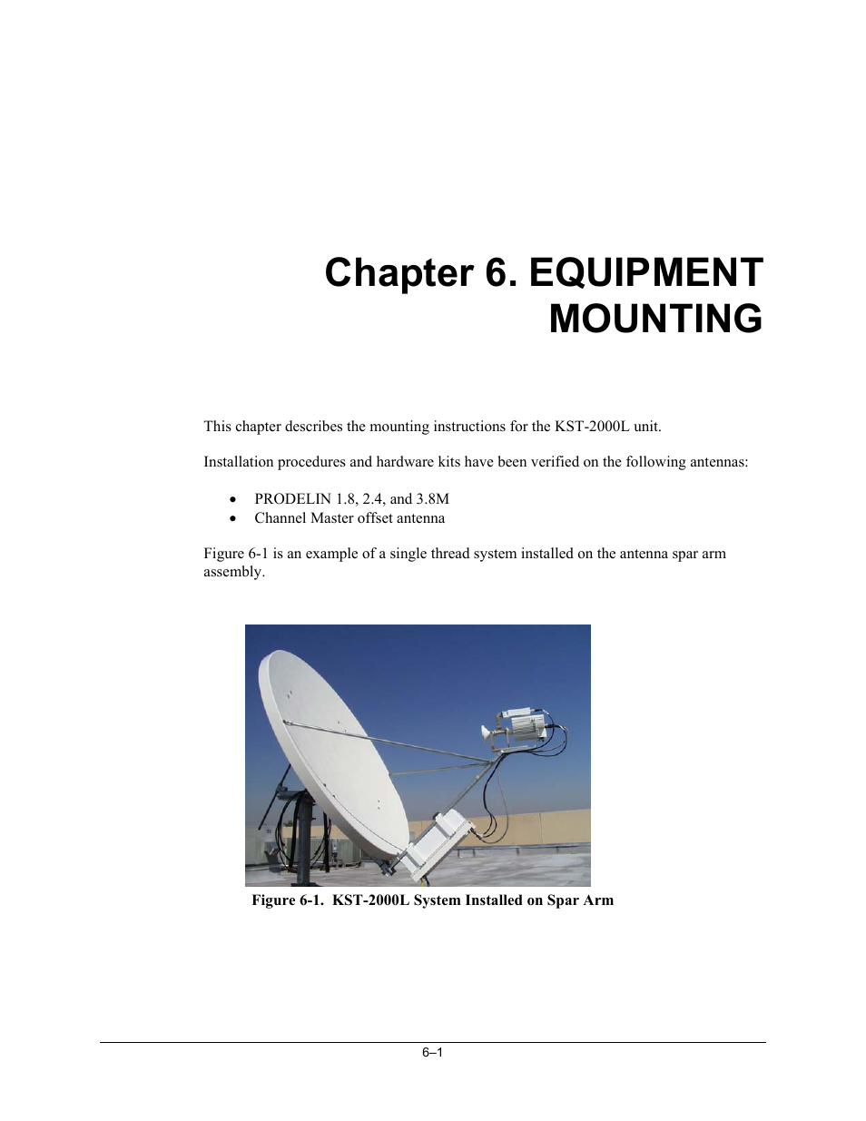 Chp. 6 equipment mounting, Chapter 6. equipment mounting | Comtech EF Data KST-2000L User Manual | Page 53 / 82