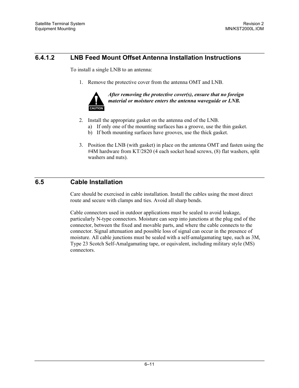 Cable installation, 5 cable installation | Comtech EF Data KST-2000L User Manual | Page 63 / 82