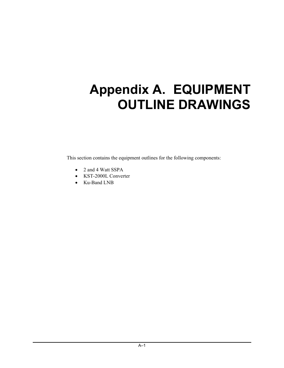 Appendix a. outline drawings, Appendix a. equipment outline drawings | Comtech EF Data KST-2000L User Manual | Page 75 / 82