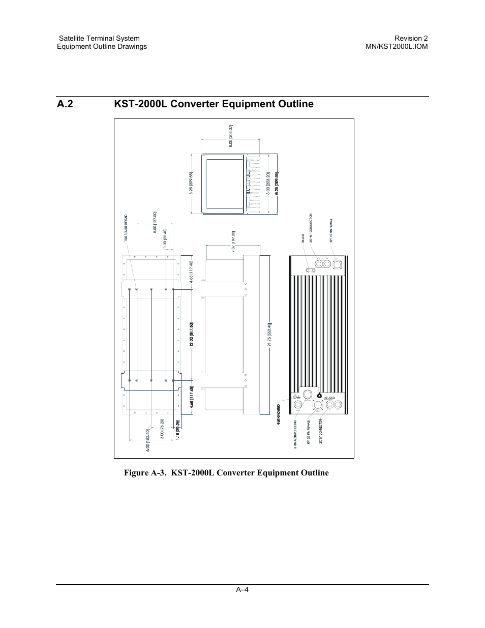 Kst-2000l converter equipment outline | Comtech EF Data KST-2000L User Manual | Page 78 / 82