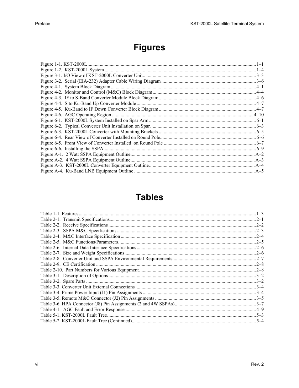 Figures, Tables | Comtech EF Data KST-2000L User Manual | Page 8 / 82