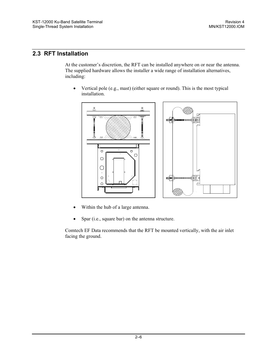 3 rft installation | Comtech EF Data KST-12000 User Manual | Page 34 / 122