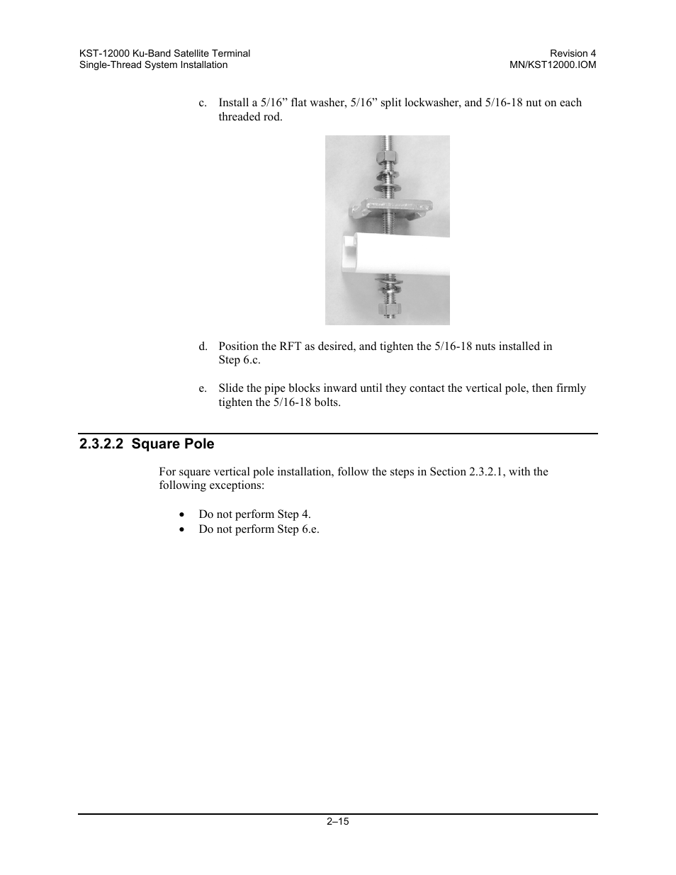 2 square pole | Comtech EF Data KST-12000 User Manual | Page 43 / 122