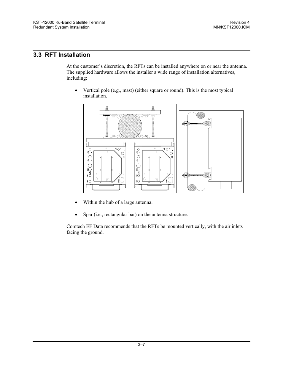 3 rft installation | Comtech EF Data KST-12000 User Manual | Page 59 / 122