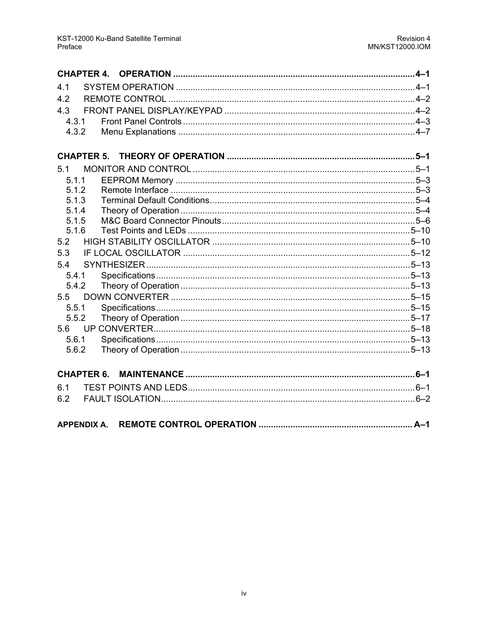 Comtech EF Data KST-12000 User Manual | Page 6 / 122