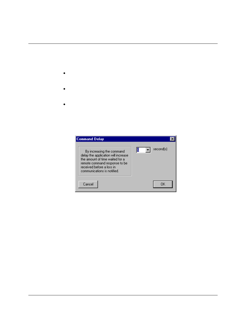 2 command delay dialog box | Comtech EF Data M&C Software for Windows User Manual | Page 20 / 40