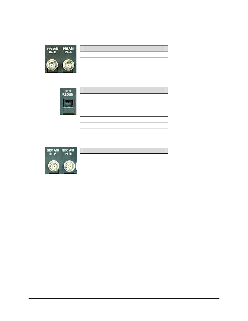 4 bnc primary asi (typical in-a and in-b), 5 rj-12 secondary redundancy, 6 bnc secondary asi (typical in-a and in-b) | Comtech EF Data CME-5000 Manual User Manual | Page 38 / 90