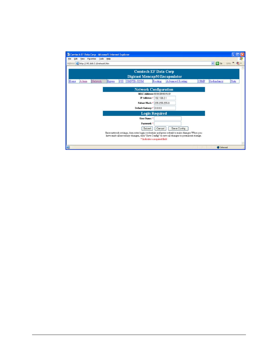 2 network configuration | Comtech EF Data CME-5000 Manual User Manual | Page 42 / 90