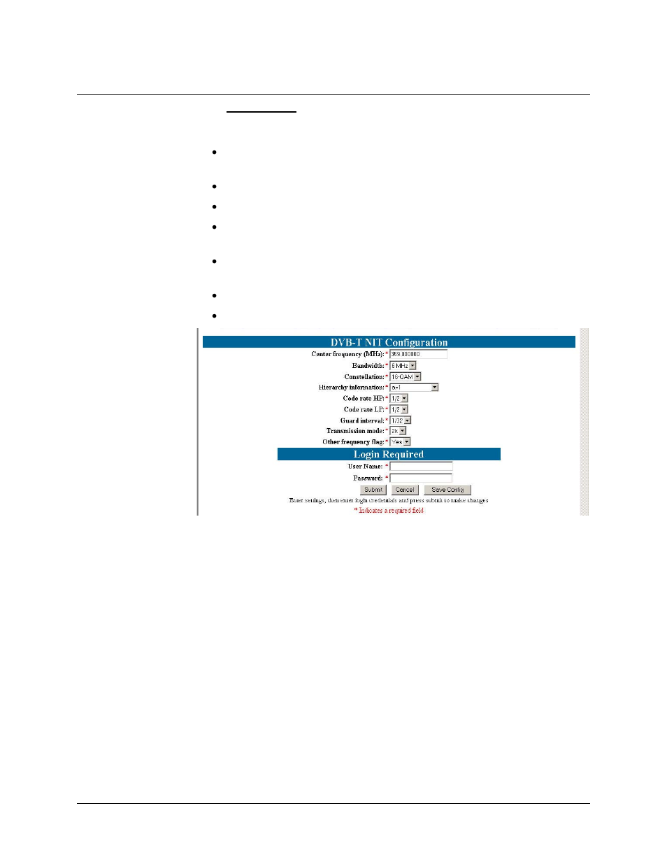 3 option dvb-t nit submenu | Comtech EF Data CME-5000 Manual User Manual | Page 48 / 90