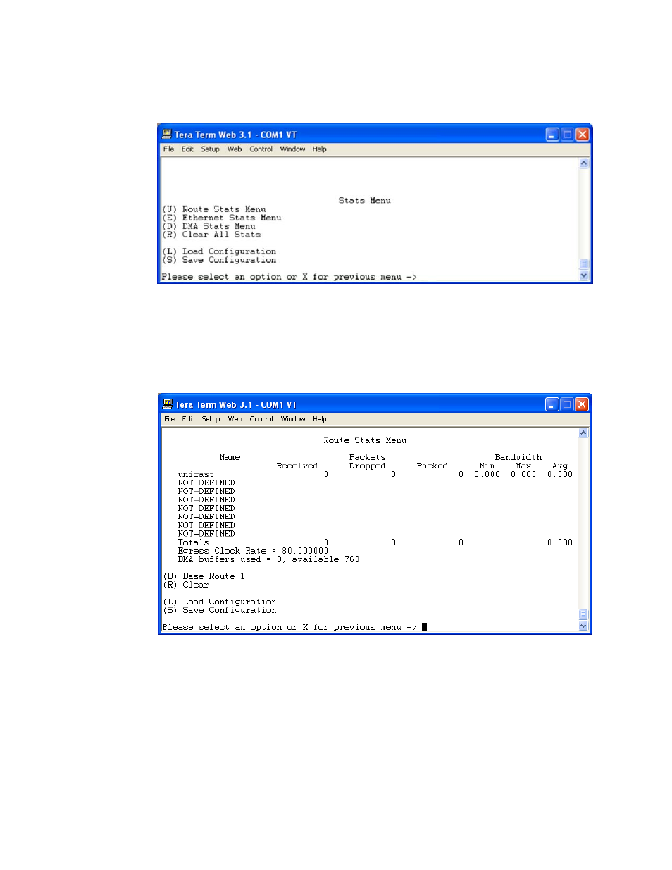 4 stats menu, 1 route stats menu | Comtech EF Data CME-5000 Manual User Manual | Page 60 / 90