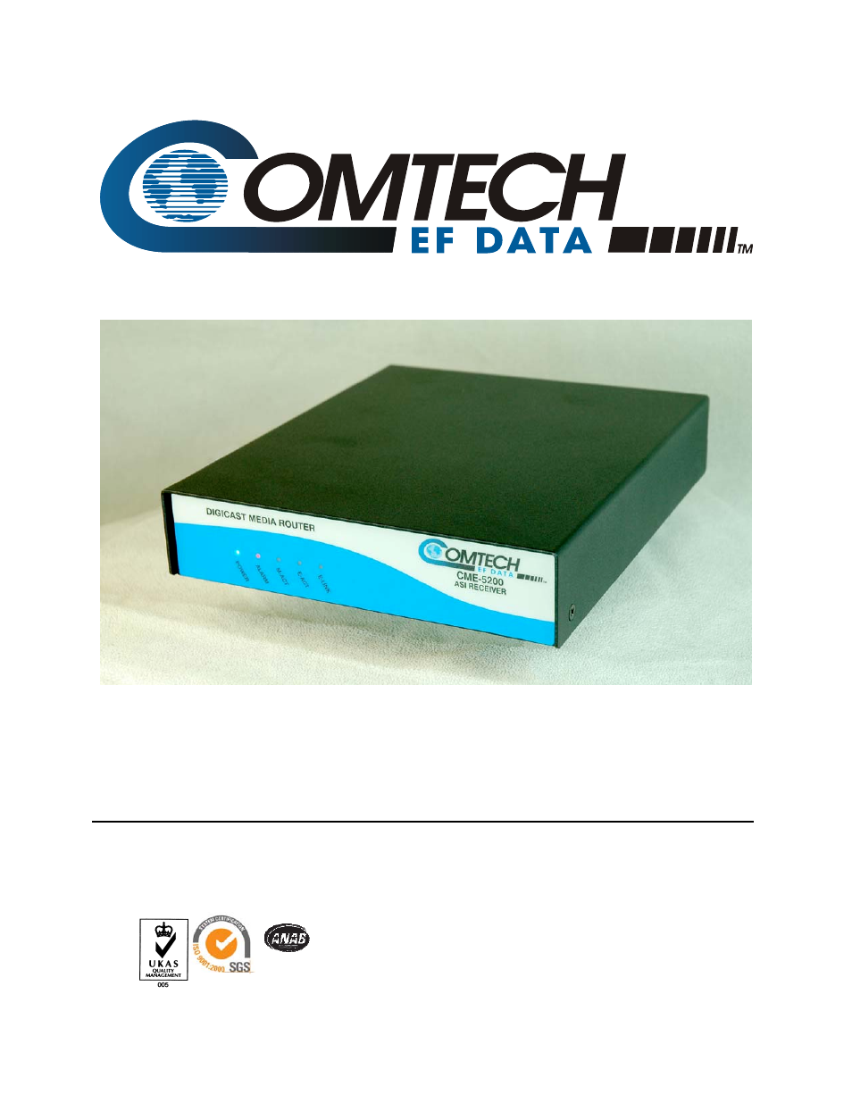 Comtech EF Data CME-5200 Manual User Manual | 54 pages