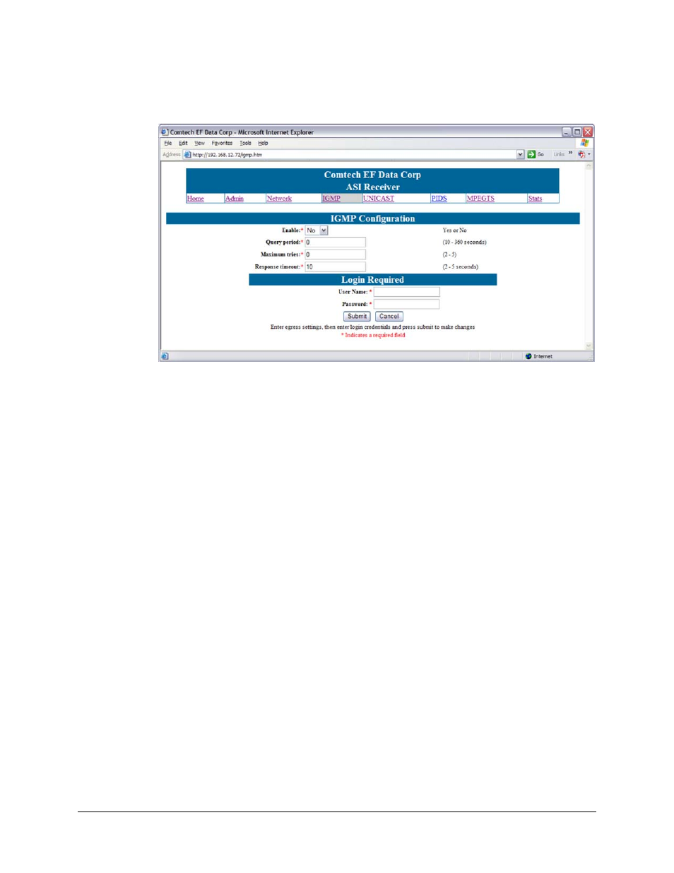 3 igmp configuration | Comtech EF Data CME-5200 Manual User Manual | Page 27 / 54