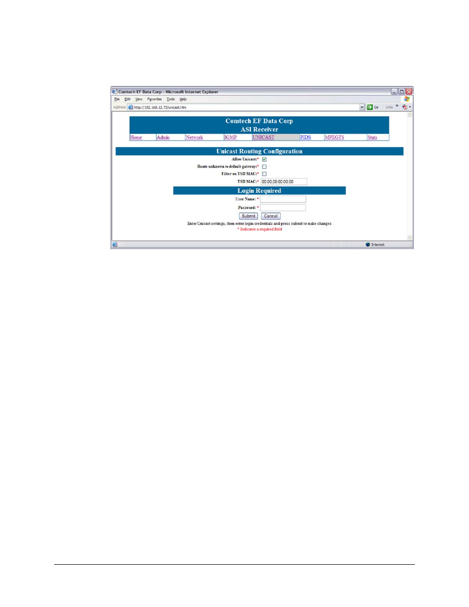4 unicast routing configuration | Comtech EF Data CME-5200 Manual User Manual | Page 28 / 54