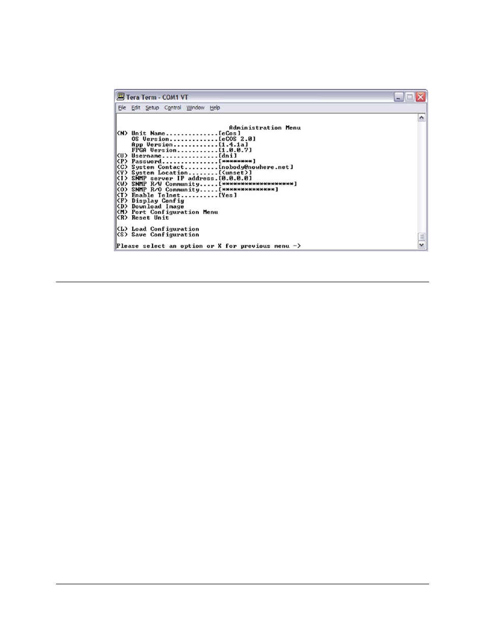 3 administration menu, 1 port number configuration | Comtech EF Data CME-5200 Manual User Manual | Page 34 / 54