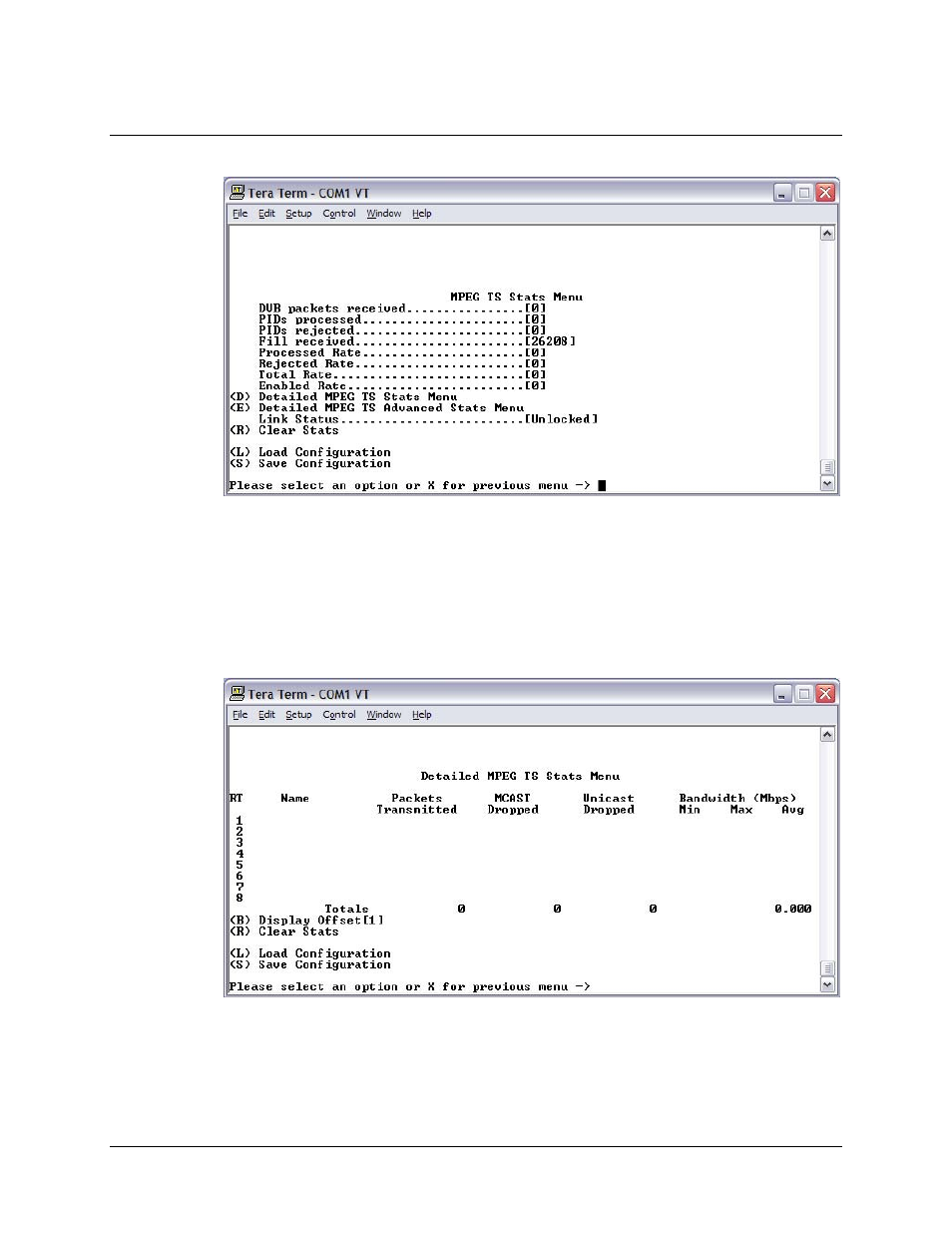 3 mpeg ts stats menu, 1 detailed mpeg ts stats menu | Comtech EF Data CME-5200 Manual User Manual | Page 40 / 54