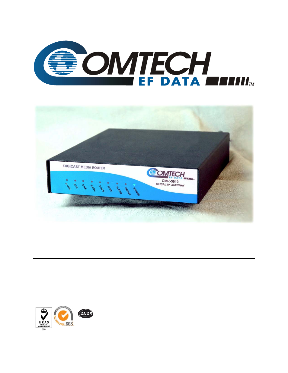 Comtech EF Data CMR-5910 Manual User Manual | 82 pages