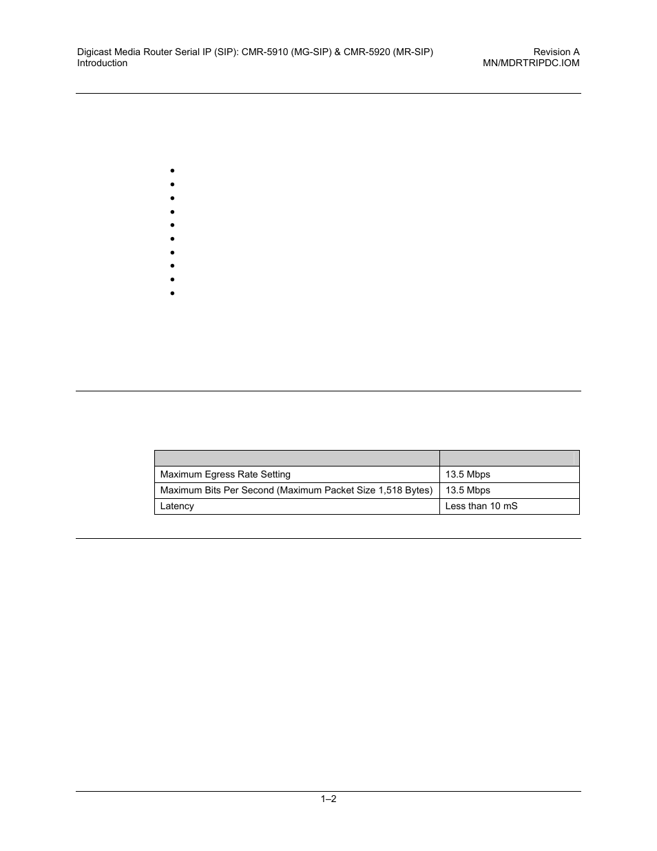 2 standard features, 3 performance, 4 configuration | Comtech EF Data CMR-5910 Manual User Manual | Page 16 / 82