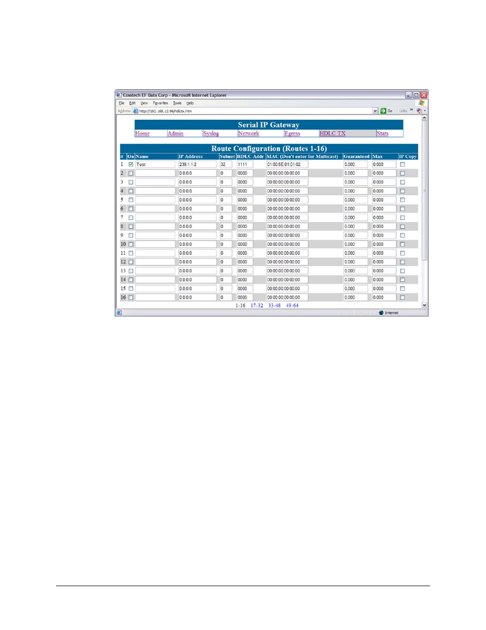 5 (hdlc tx) route configuration | Comtech EF Data CMR-5910 Manual User Manual | Page 33 / 82