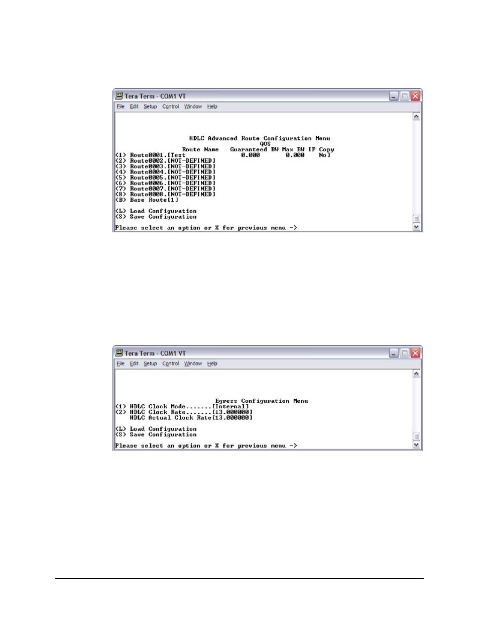 1 hdlc advanced route configuration menu, 4 egress configuration menu | Comtech EF Data CMR-5910 Manual User Manual | Page 40 / 82