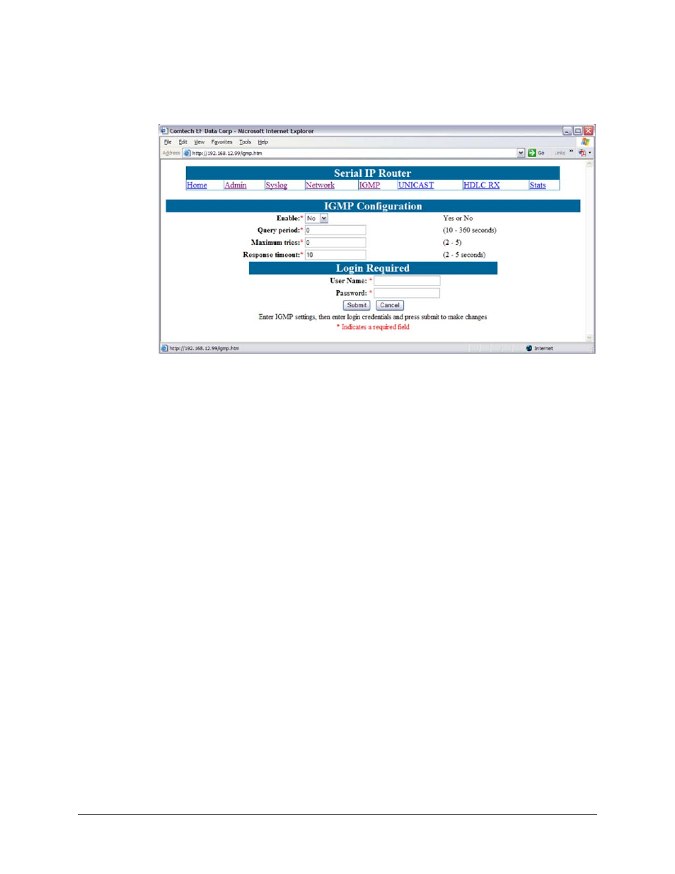 4 igmp configuration | Comtech EF Data CMR-5910 Manual User Manual | Page 52 / 82