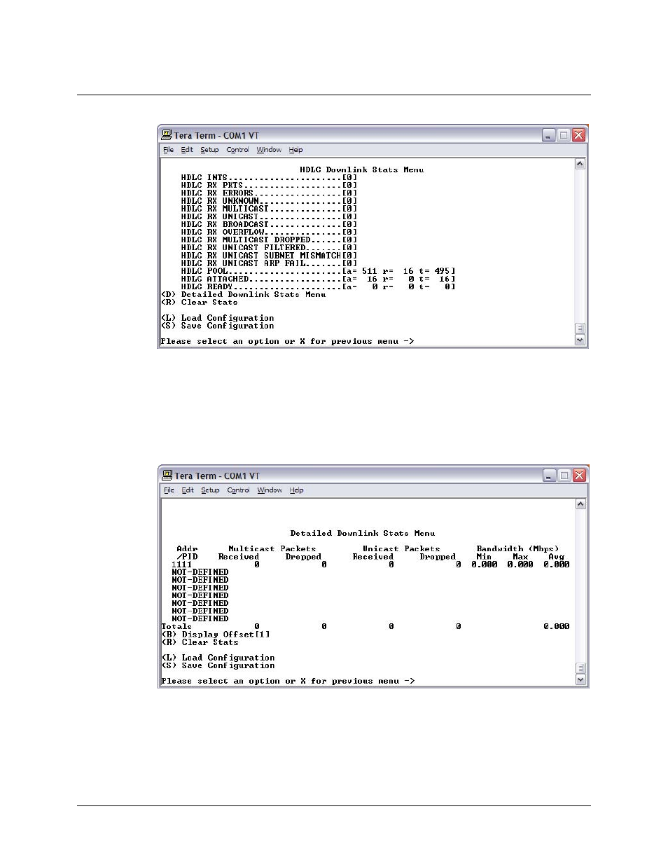 1 hdlc downlink stats menu, 1 detailed downlink stats menu | Comtech EF Data CMR-5910 Manual User Manual | Page 60 / 82