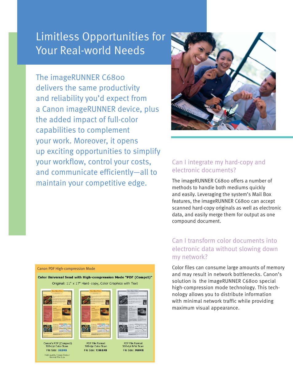 Limitless opportunities for your real-world needs | Canon C6800 User Manual | Page 7 / 16