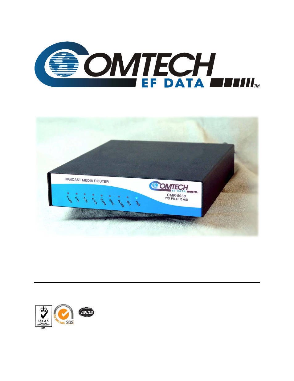 Comtech EF Data CMR-5930 Manual User Manual | 60 pages