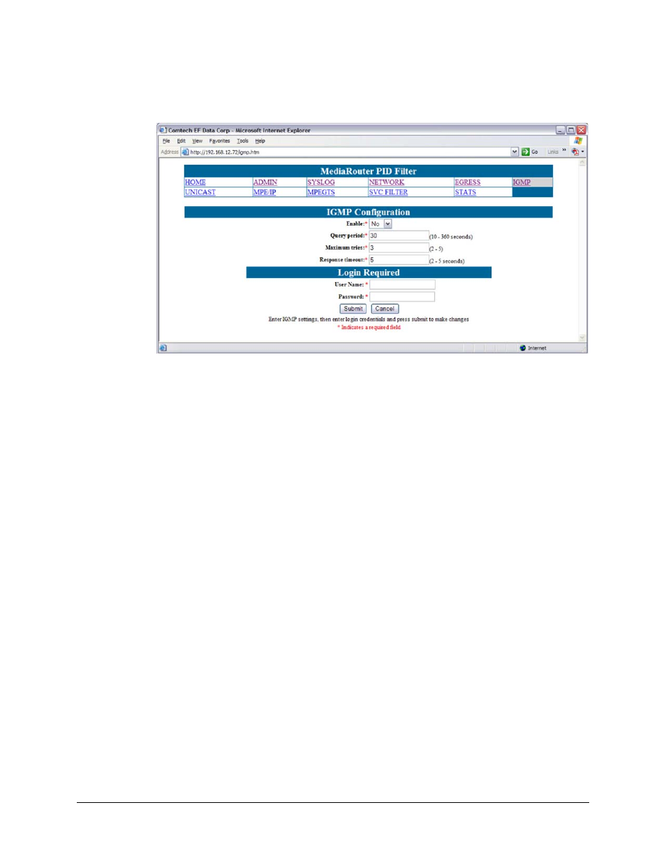 5 igmp configuration | Comtech EF Data CMR-5930 Manual User Manual | Page 31 / 60