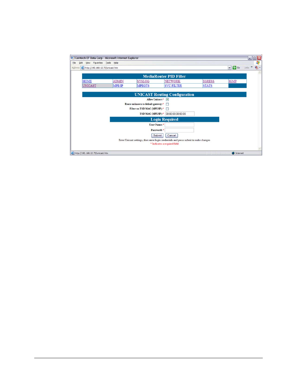 6 unicast routing configuration | Comtech EF Data CMR-5930 Manual User Manual | Page 32 / 60