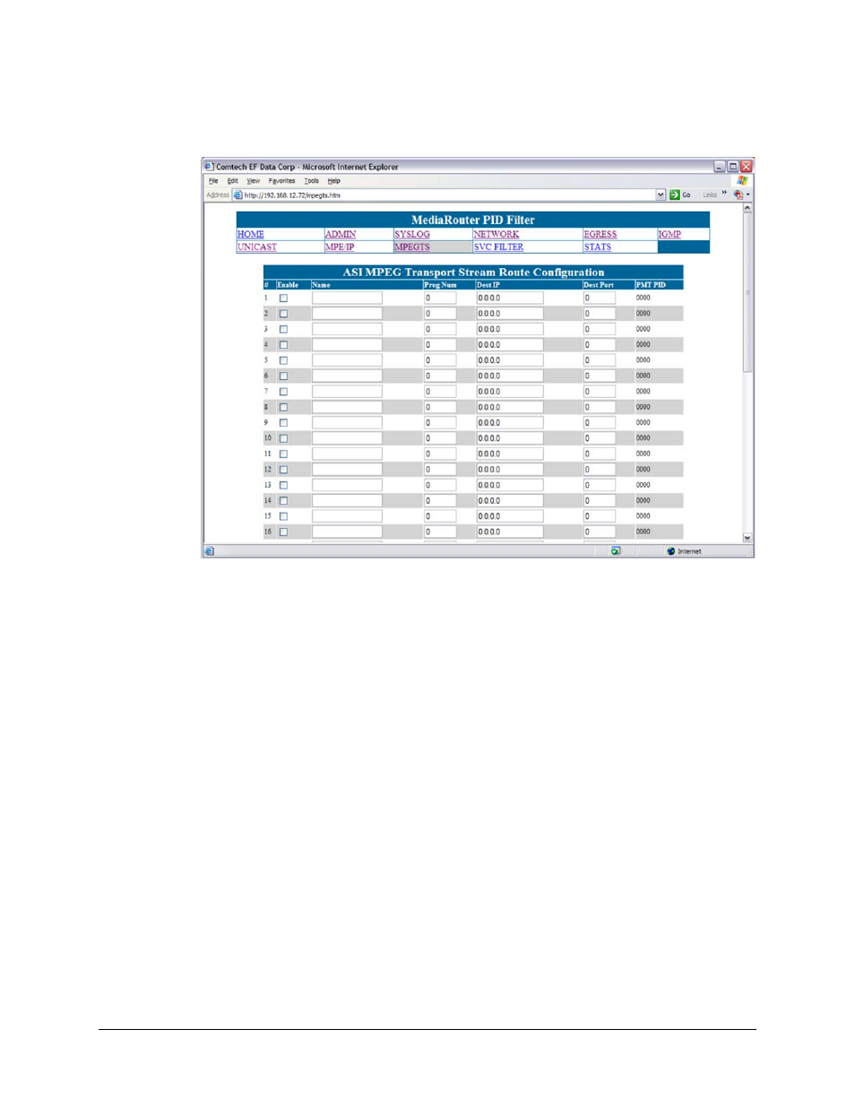 8 asi mpeg transport stream route configuration | Comtech EF Data CMR-5930 Manual User Manual | Page 34 / 60