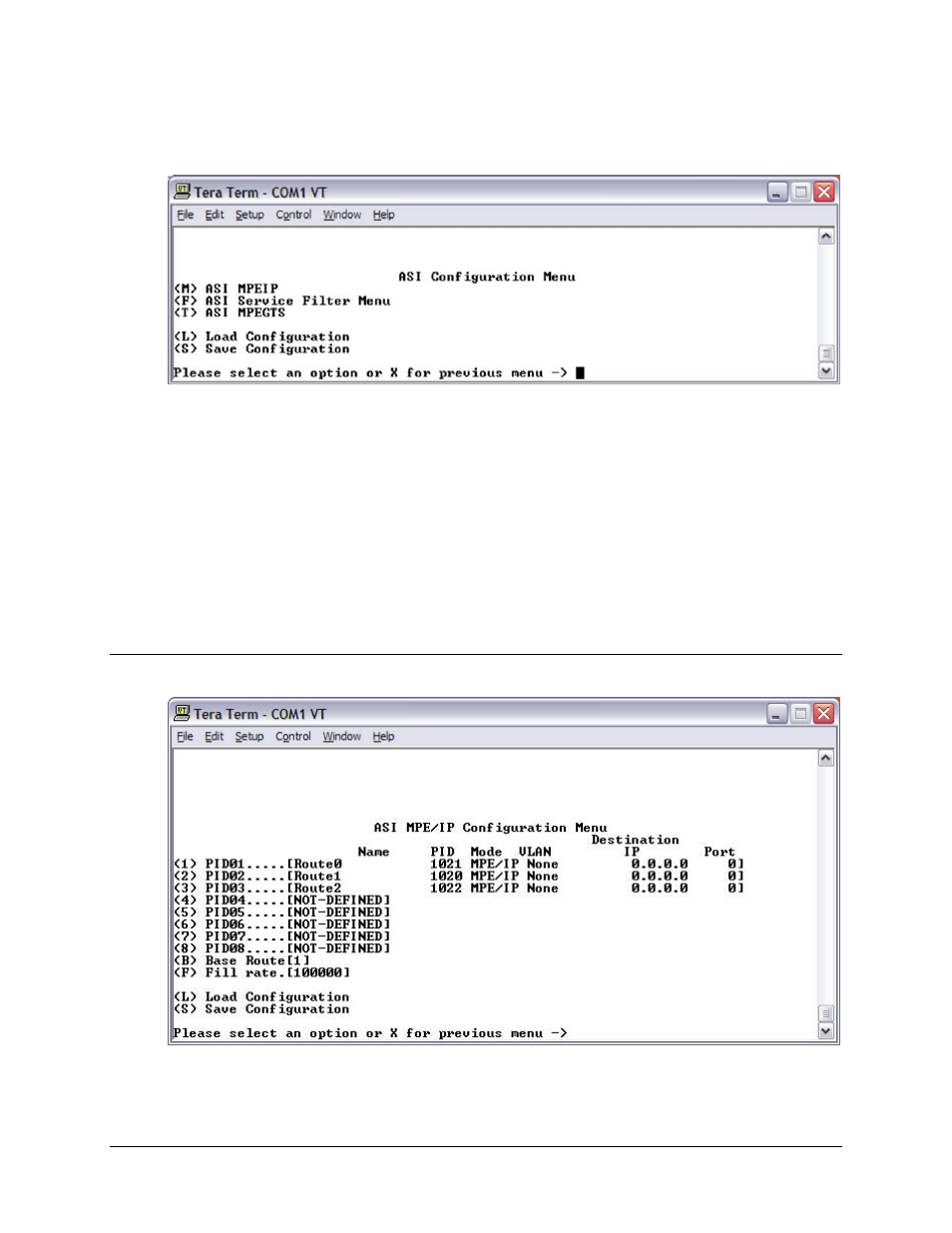 3 asi configuration menu, 1 asi mpe/ip configuration menu | Comtech EF Data CMR-5930 Manual User Manual | Page 39 / 60