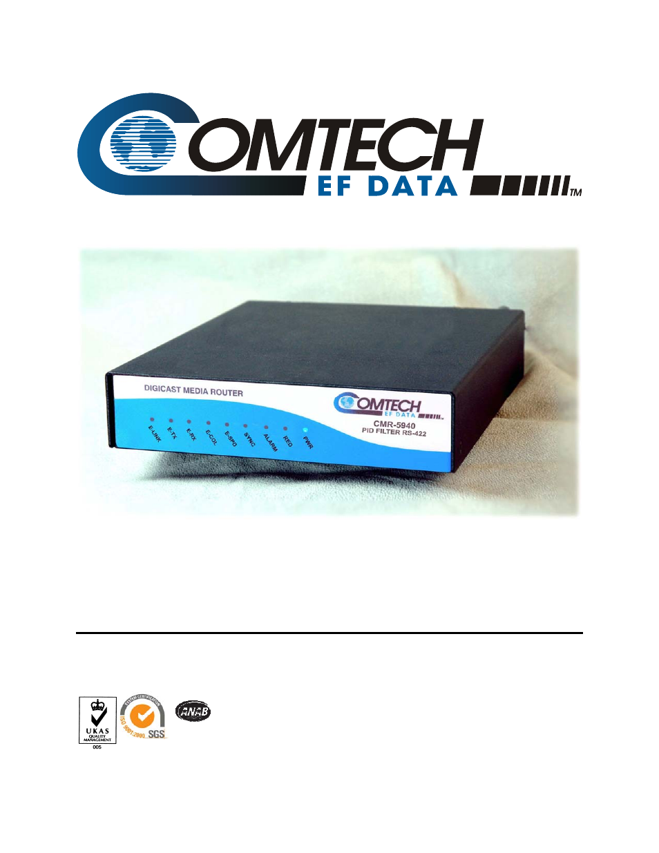 Comtech EF Data CMR-5940 Manual User Manual | 60 pages