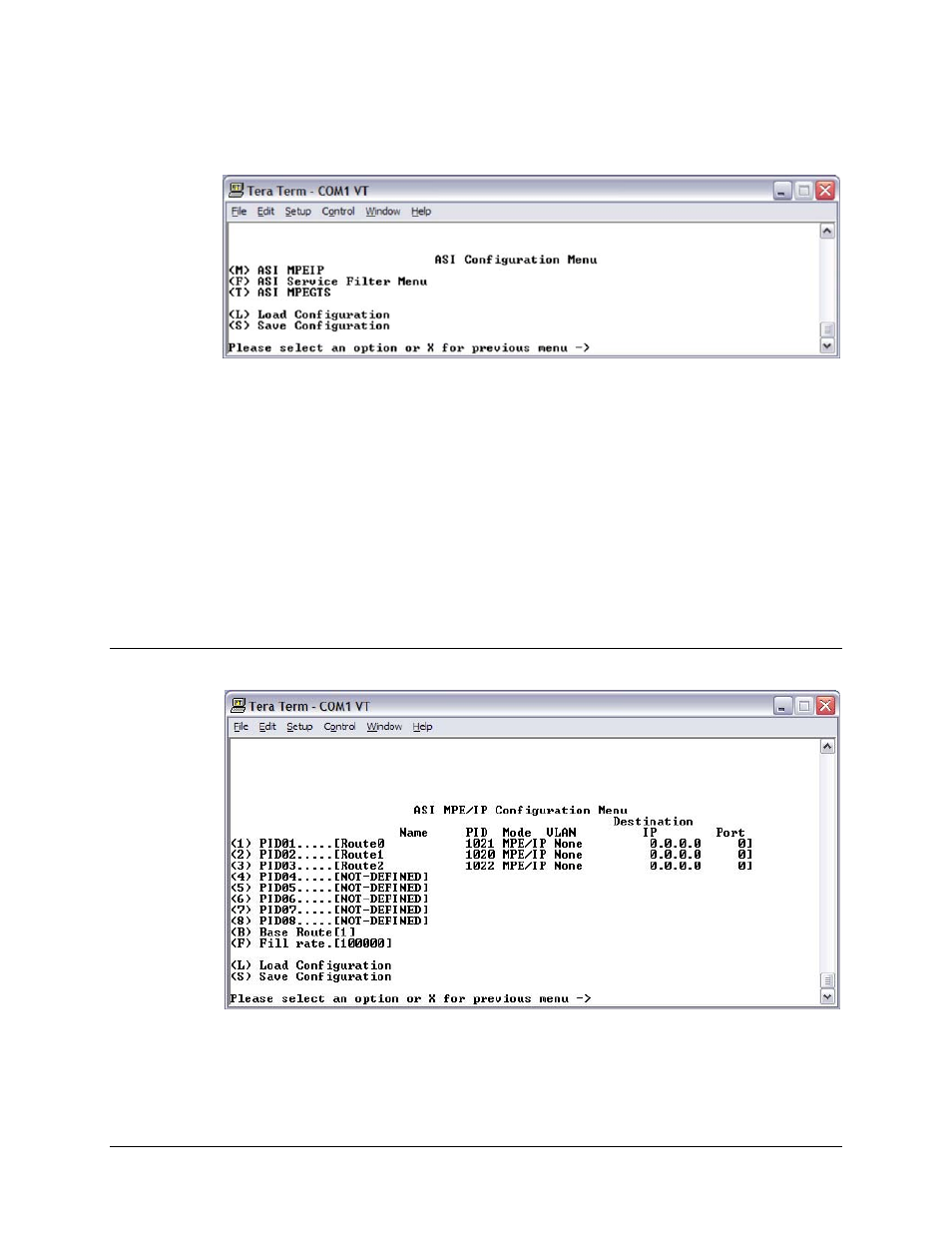 3 asi configuration menu, 1 asi mpe/ip configuration menu | Comtech EF Data CMR-5940 Manual User Manual | Page 40 / 60