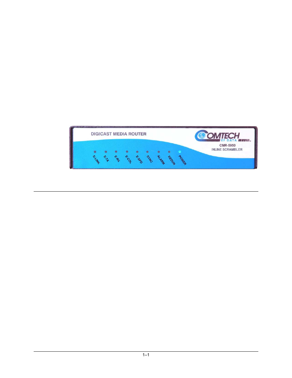 Chapter 1. introduction, 1 introduction | Comtech EF Data CMR-5950 Manual User Manual | Page 13 / 60