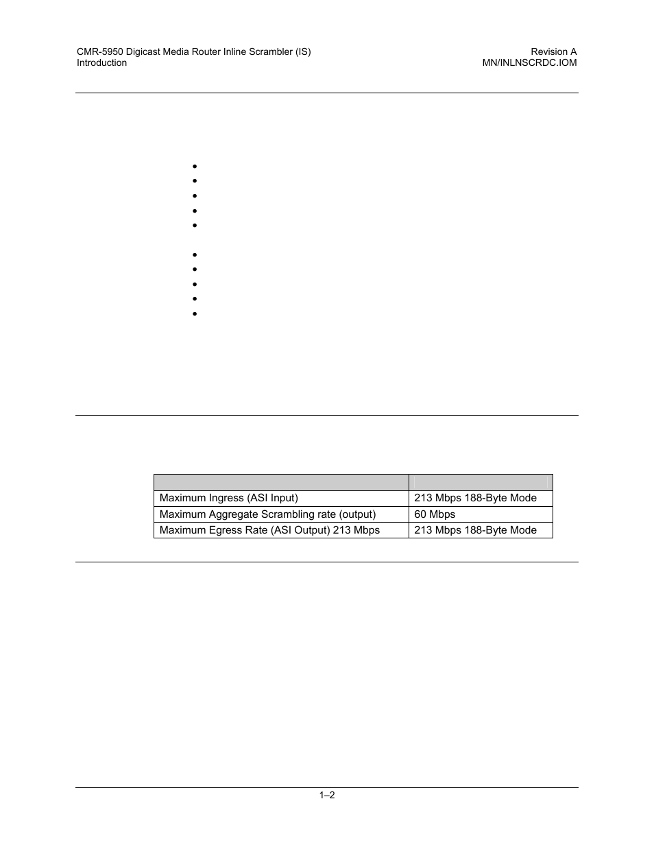 2 standard features, 3 performance, 4 configuration | Comtech EF Data CMR-5950 Manual User Manual | Page 14 / 60