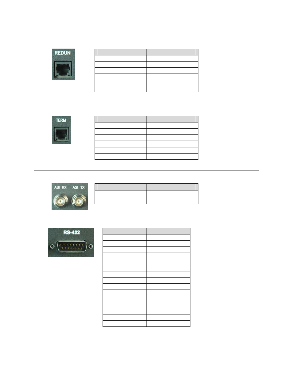 4 rj-12 redundancy, 5 rj-12 terminal, 6 bnc asi (typical rx and tx) | 7 rs-422 | Comtech EF Data CMR-5950 Manual User Manual | Page 24 / 60