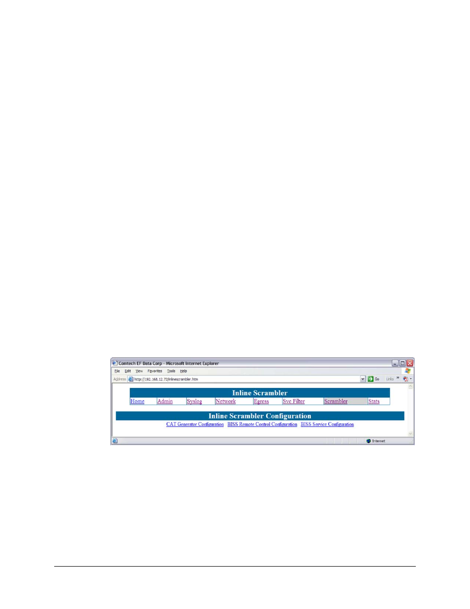 6 inline scrambler configuration | Comtech EF Data CMR-5950 Manual User Manual | Page 32 / 60