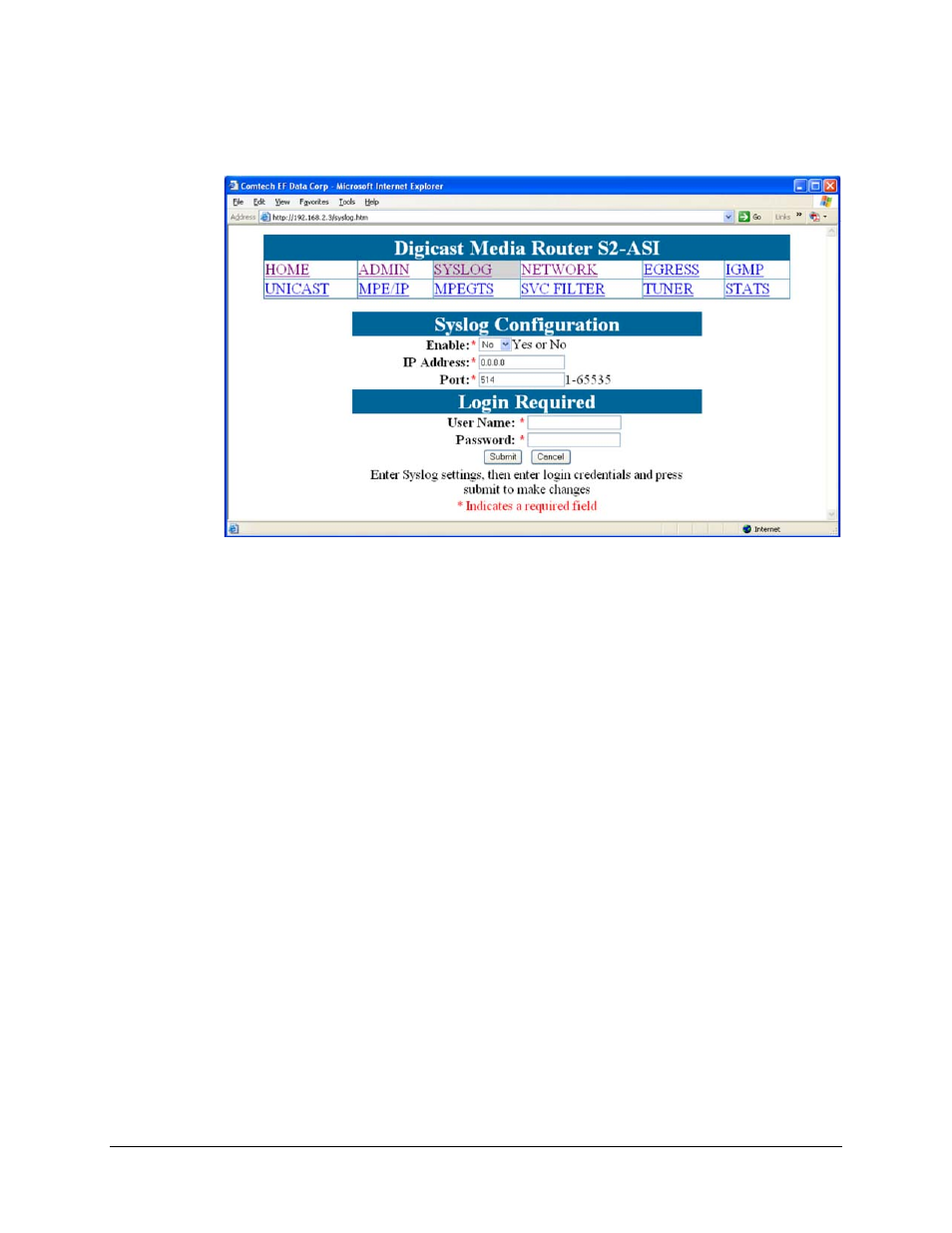 2 syslog configuration | Comtech EF Data CMR-5970 Manual User Manual | Page 30 / 78