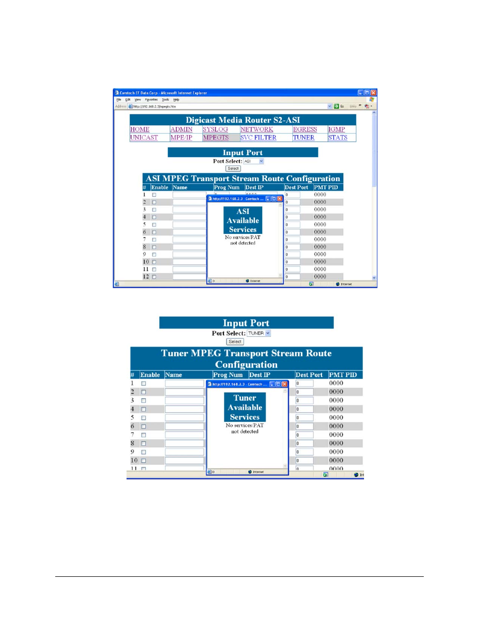 8 tuner mpeg ts route configuration | Comtech EF Data CMR-5970 Manual User Manual | Page 36 / 78
