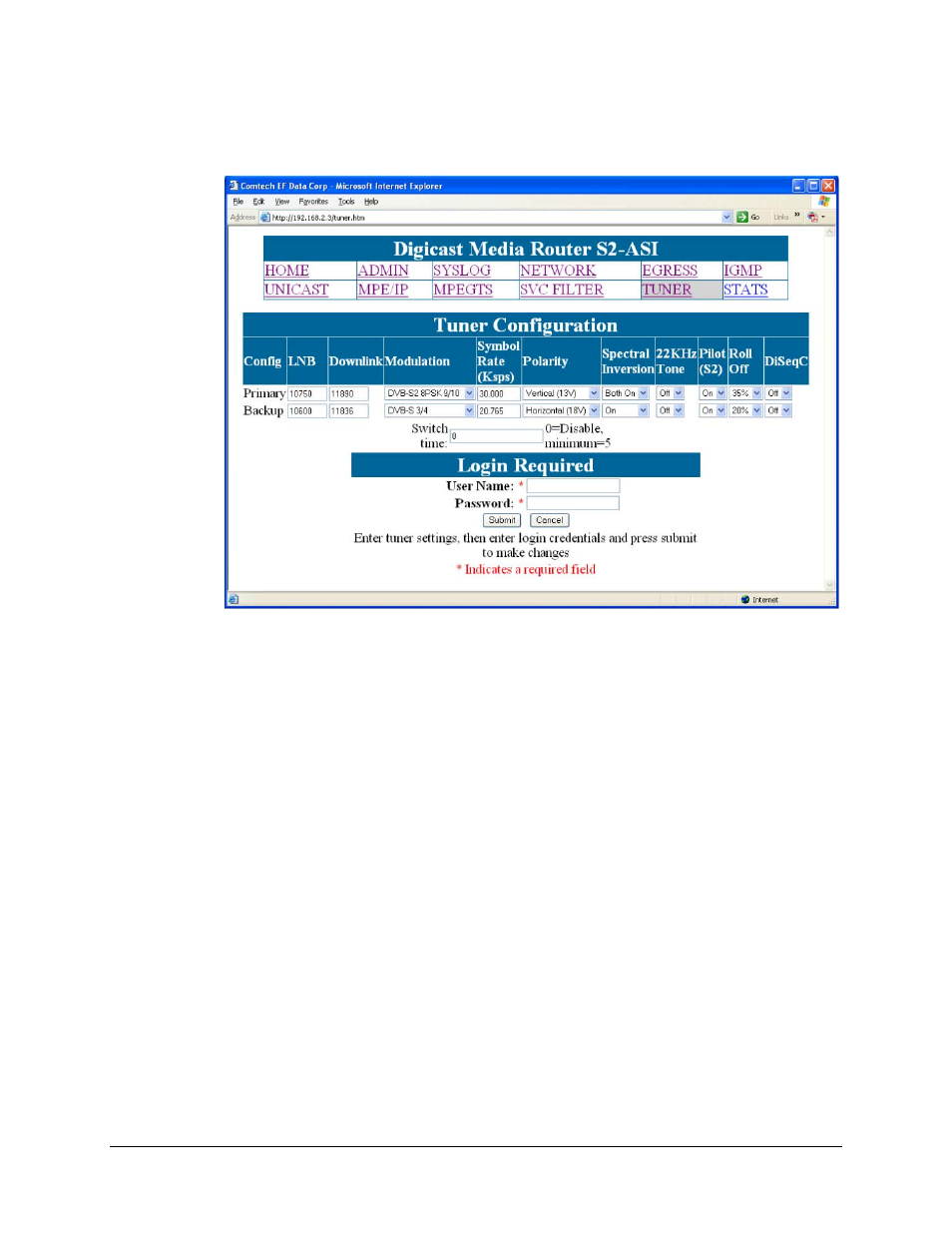 10 tuner configuration | Comtech EF Data CMR-5970 Manual User Manual | Page 39 / 78