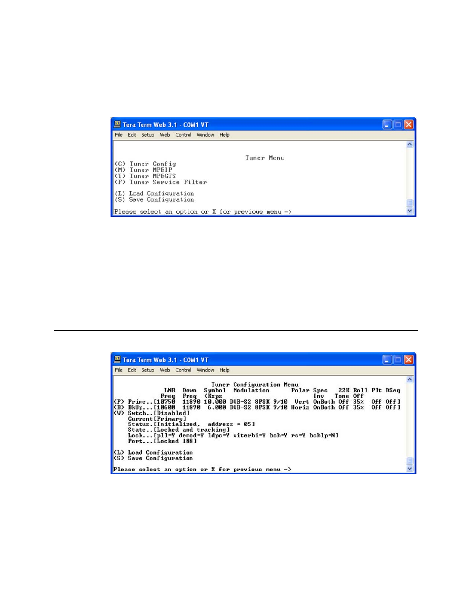 9 tuner menu, 1 tuner configuration menu | Comtech EF Data CMR-5970 Manual User Manual | Page 60 / 78
