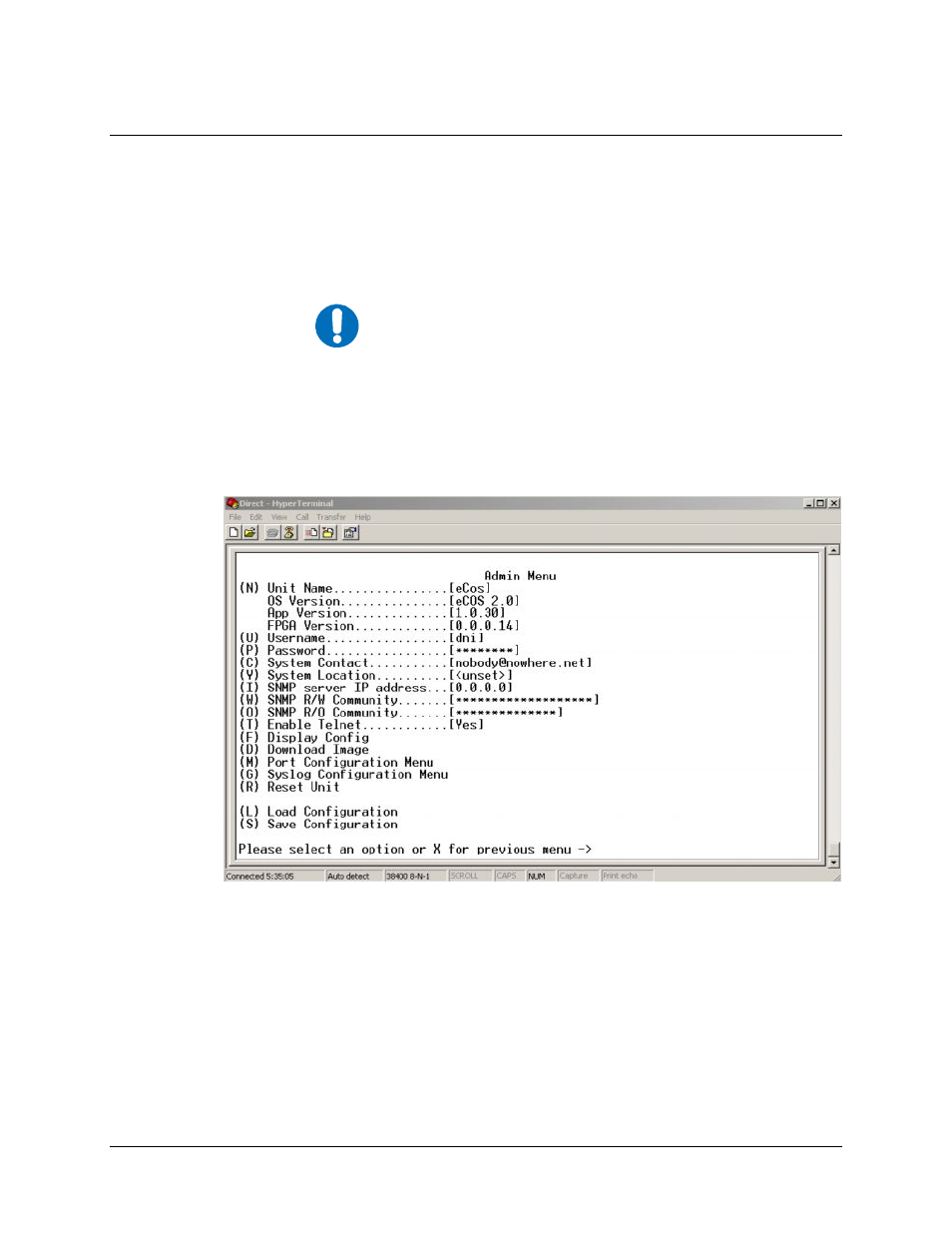 A.3 telnet or terminal interface | Comtech EF Data CMR-5970 Manual User Manual | Page 69 / 78