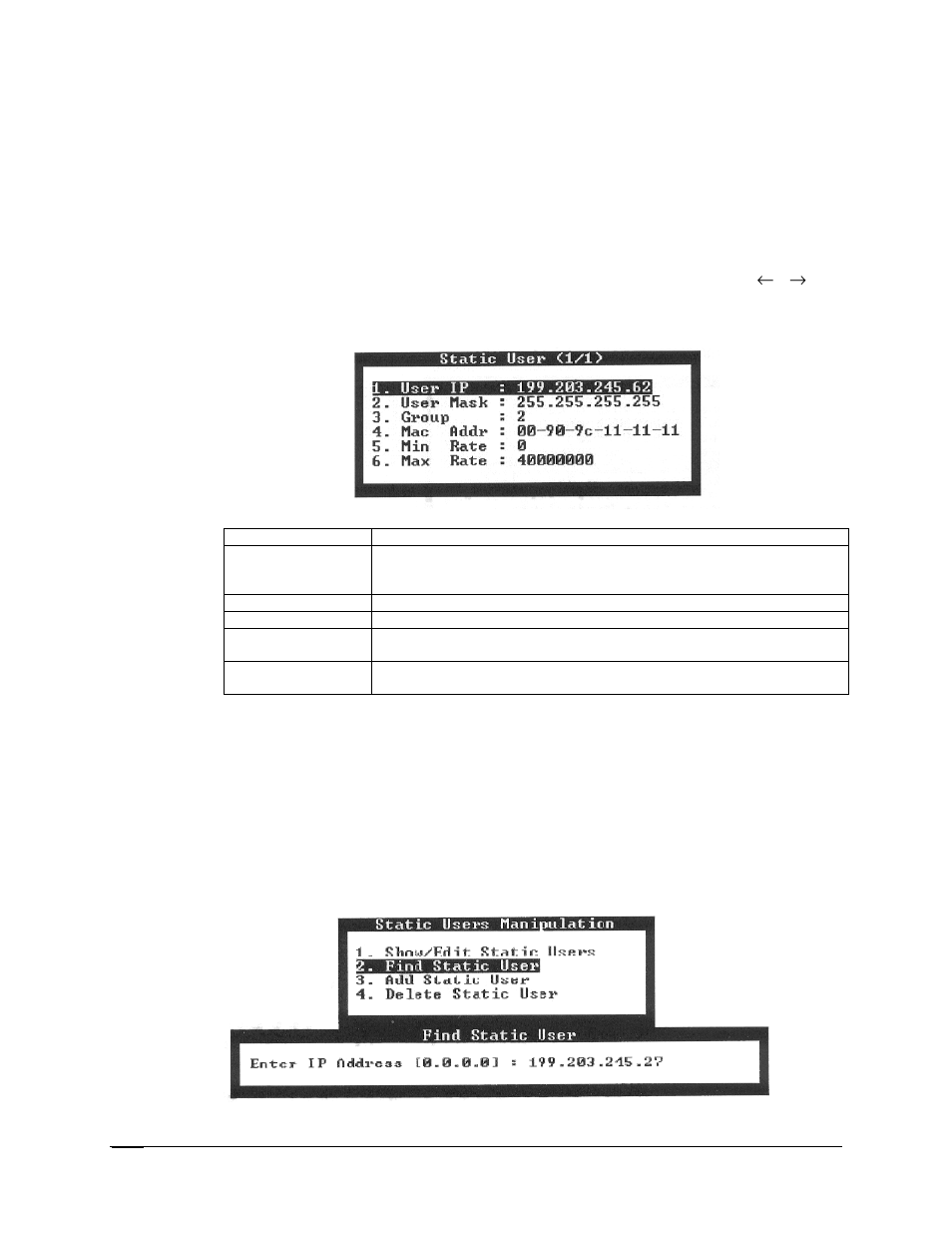 1 show/edit static user, 2 find static user | Comtech EF Data DTMX5000
 SpectraCast User Manual | Page 70 / 180