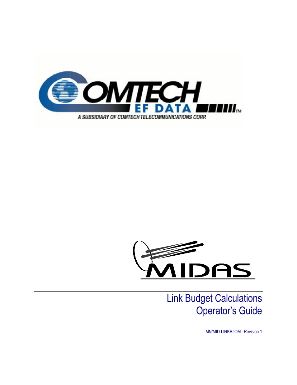 Comtech EF Data MIDAS Link Budget Calculations User Manual | 20 pages